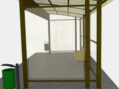 Small bus stop v2 3D model