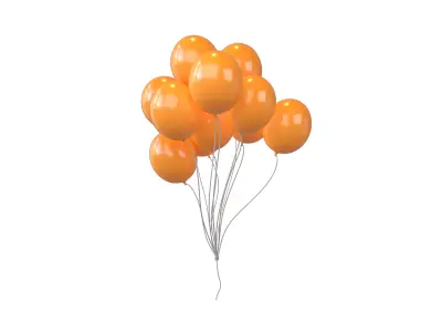 Bunch of Balloons v1 011 Low-poly 3D model