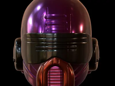 Gas mask helmet 3d model scifi Low-poly  Low-poly 3D model 178