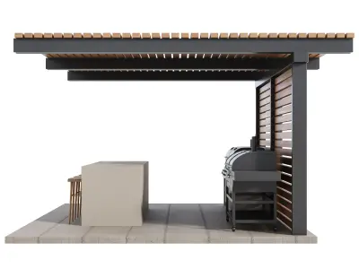 Modern Outdoor Kitchen 27 3D model