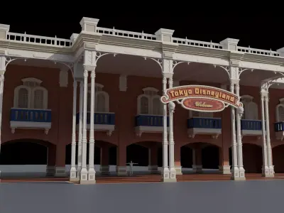 Fantasy Theme Park Entrance 3D model