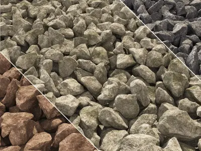 Gravel stone road 3D model