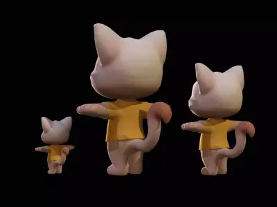 Cat1Pack3 Low-poly 3D model