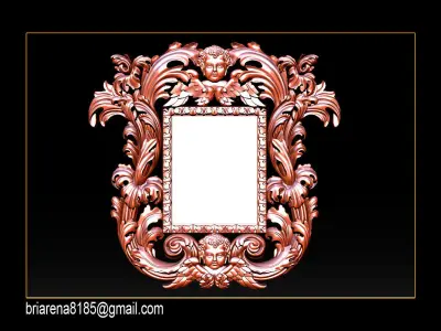 3D Frame - Wood Carving STL Model for CNC Router 3D print model