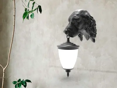 Dog Head Wall Lamp 3D print model purchase