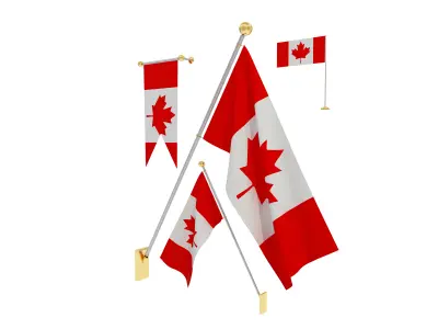 Flags of CANADA 3D model