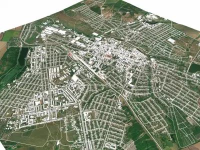 Cityscape Bakhmut Ukraine 3D model