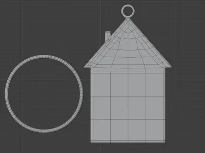 Vintage metal key for the door lock 3D model