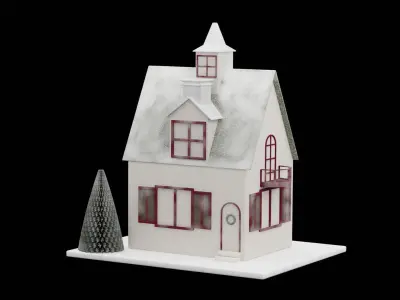 Christmas Putz House Low-poly 3D model