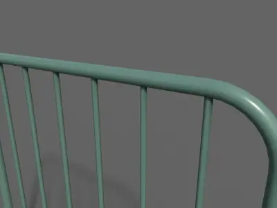 PBR Pedestrian Guard Rail Green V2 Low-poly 3D model