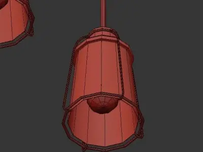 Linear Glass Island chandelier 3D model