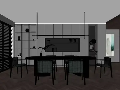 A modern style restaurant 3D model
