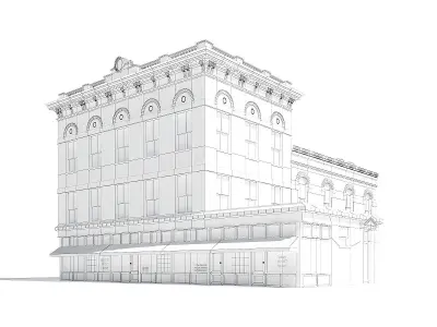 Brick Building 3D Model 3D model purchase