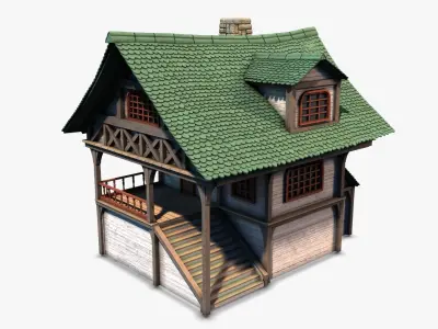Cottage 11 Low-poly 3D model