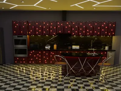 Kitchen the red firefly 3D model
