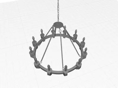 Geraghty Light Candle Style Wagon Wheel Chandelier  3D model