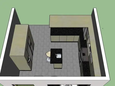 Kitchen design American style 3D model