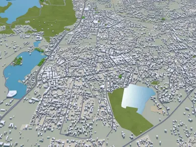Udaipur India 30km Low-poly 3D model