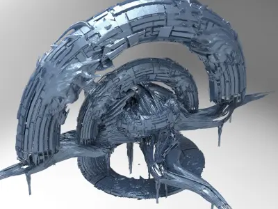 Genma tech base temple exterior 4 designs 3D model