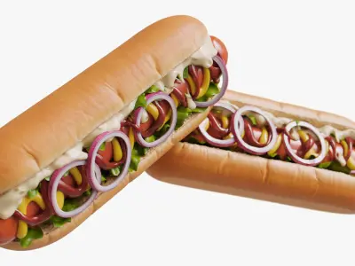  Stylized Hot Dog Cinematic Hotdog 