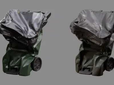 Crushed Trash Can 05 Low-poly 3D model