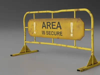 Portable Fence Low-poly 3D model