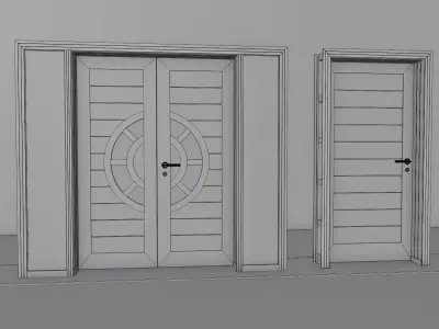 Double Door Free 3D model