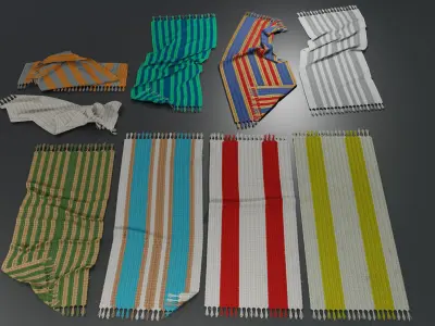 carpet beach towels Low-poly 3D model