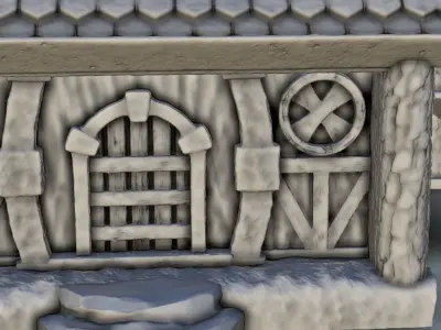House with canopy and roof window 6 3D print model