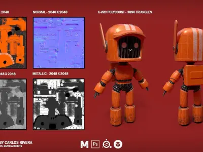  K-VRC Lowpoly 3D Model - Love Death and Robots Low-poly 3D model