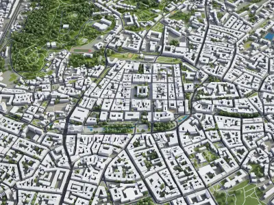 Lviv - 3D City Model Low-poly 3D model