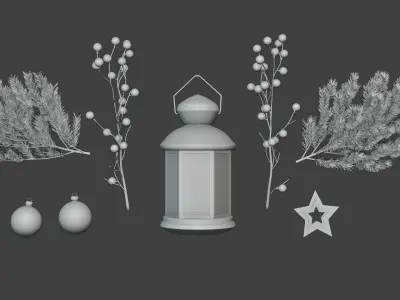 Winter lantern 3D model