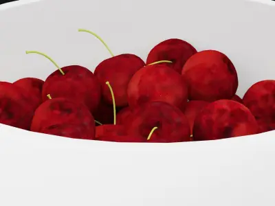 Cherry Bowl Low-poly 3D model