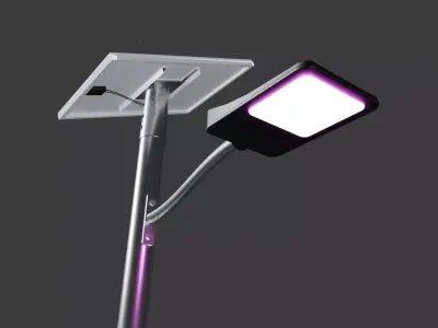 Solar Street Light Low-poly 3D model