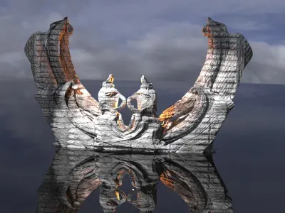 Ice Nords Sunken monolith 3D model