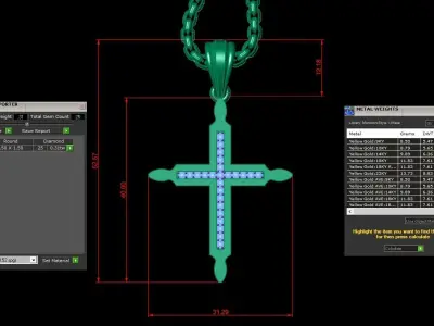Cross Light Gold 3CP097 3DM STL 3D model