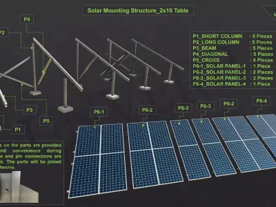 3D Printing-Solar Mounting Structure 2x10 Table 3D print model