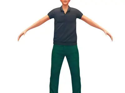 Cartoon Low Poly Style Avatar 013 Low-poly 3D model