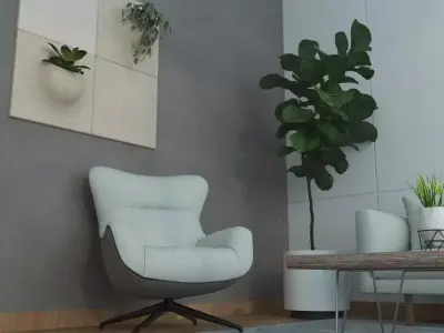Simple Room Interior Design and Tutorial  Free 3D model