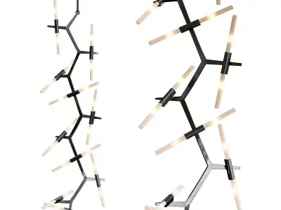 Agnes cascade 20 lights black von Roll Hill 3D model