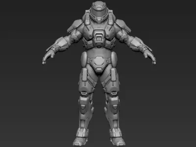 Sci-Fi Military Armour Basemesh 002 3D model