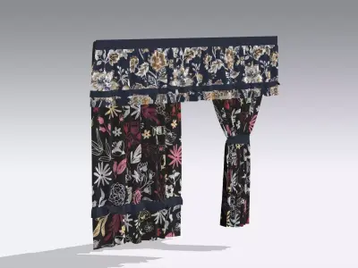 Curtain Low-poly 3D model