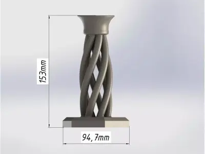 Twisted Modern Candle Holde 3D print model