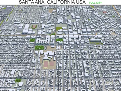 Santa Ana California USA 20km Low-poly 3D model