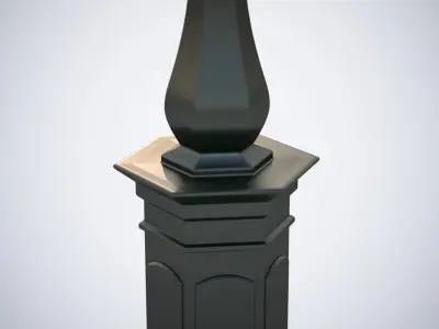 Street clock with a white dial 3D model