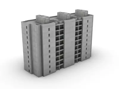 modern residential building Low-poly 3D model