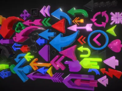 Arrow Button Collections Low-poly 3D model