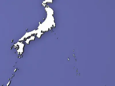 Japan island of new zealand in ocean 3D model