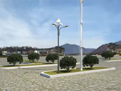 streetlamp parking lot  deepglow  3D model