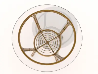 Rattan-glass table 3D model